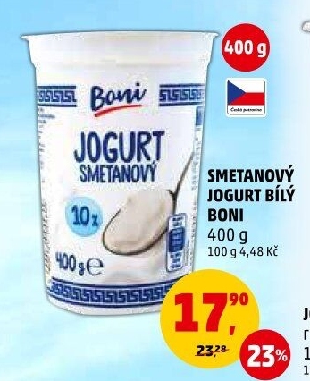 Bílý jogurt smetanový Boni