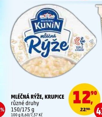 Mléčná rýže Mlékárna Kunín