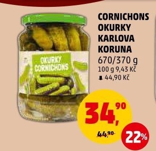 Okurky Cornichons Karlova Koruna