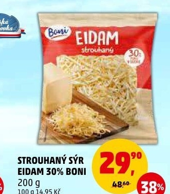 Sýr Eidam 30% strouhaný Boni