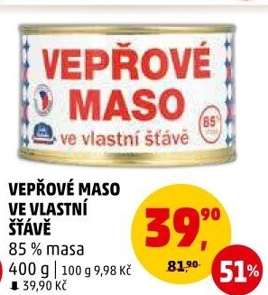Vepřové maso ve vlastní šťávě