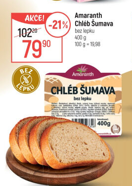 Chléb bez lepku Šumava Amaranth