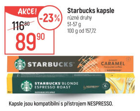 Kapsle Nespresso Starbucks