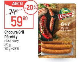 Párečky grilovací s chilli a medem Beskydské uzeniny Chodura