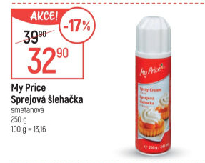 Šlehačka ve spreji My Price