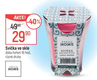Svíčky ve skle Prego Home
