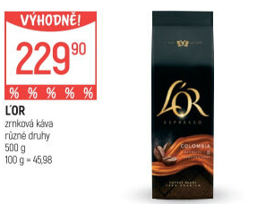 Zrnková káva Espresso Colombia L'