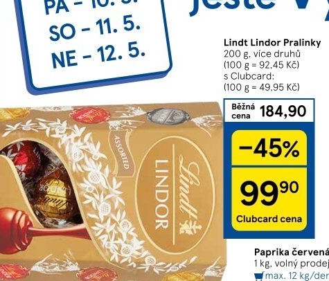 Bonboniéra Pralinky Lindor Lindt