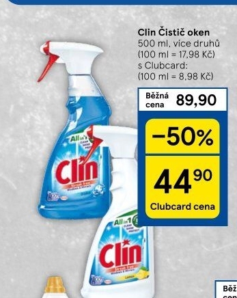 Čističe oken Clin