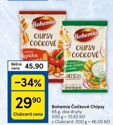 Čočkové chipsy Bohemia Chips