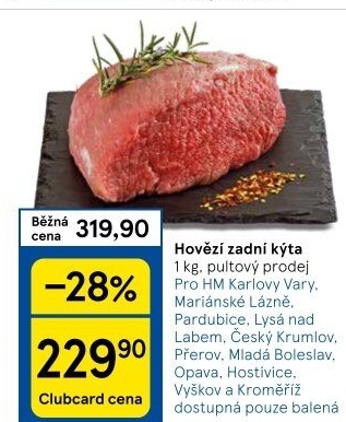 Hovězí kýta zadní bez kosti