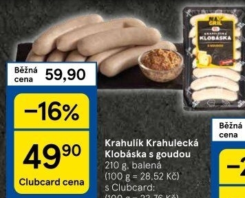 Krahulecká klobása s goudou na gril Krahulík
