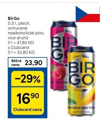Nealkoholické pivo ochucené Birgo