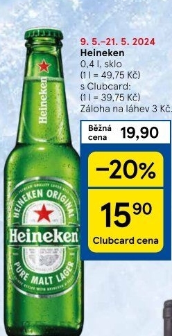 Pivo světlý ležák Heineken