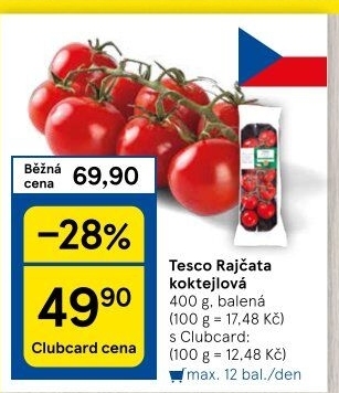 Rajčata koktejlová Tesco