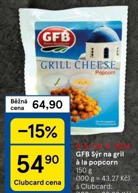 Sýr grilovací á la popcorn GFB