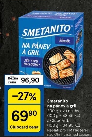 Sýr Smetanito na gril Želetava