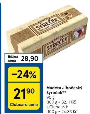 Sýr Syreček Jihočeský Madeta