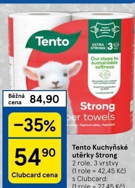 Utěrky kuchyňské 3vrstvé Strong Tento