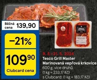 Vepřová krkovice marinovaná Grill Master Tesco