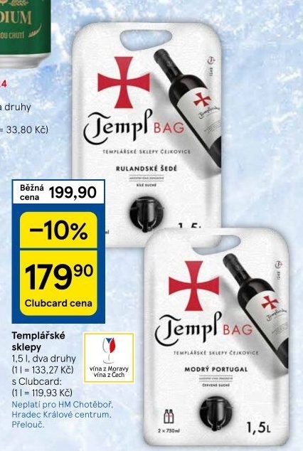 Vína Templářské sklepy Čejkovice - bag in box