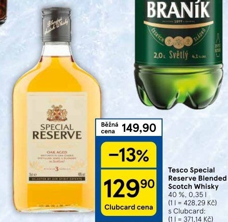 Whisky skotská Special Reserve Tesco