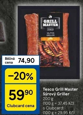Klobásy Griller Grill Master Tesco