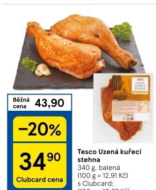 Kuřecí stehna uzená Tesco