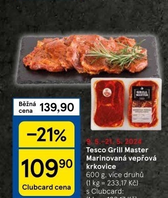 Vepřová krkovice marinovaná Grill Master Tesco