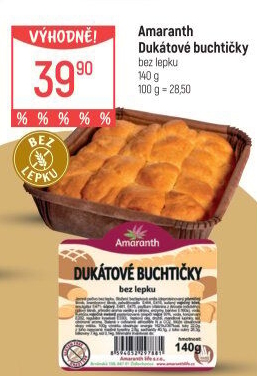 Dukátové buchtičky bez lepku Amaranth