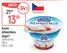 Jogurt ochucený řeckého typu Athentikos Mlékárna Kunín