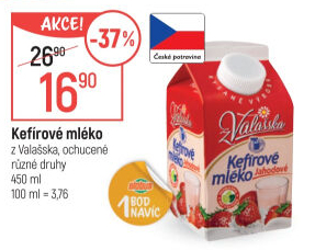 Kefírové mléko ochucené Mlékárna Valašské Meziříčí