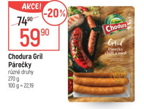 Párečky grilovací s chilli a medem Beskydské uzeniny Chodura