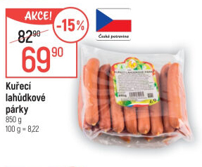 Párky kuřecí lahůdkové DZ Klatovy