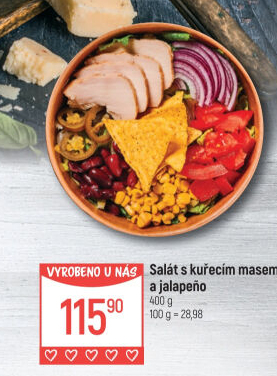 Salát s kuřecím masem a jalape?o Globus