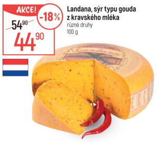 Sýr Gouda kozí ochucená Landana