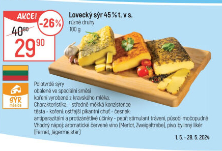 Sýr lovecký 45%