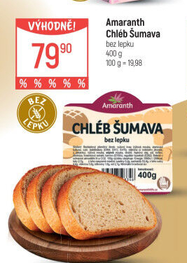 Chléb bez lepku Šumava Amaranth