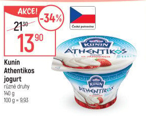 Jogurt ochucený řeckého typu Athentikos Mlékárna Kunín