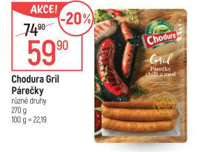 Párečky grilovací s chilli a medem Beskydské uzeniny Chodura
