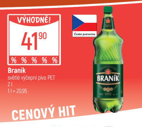 Pivo světlé výčepní 10° Braník