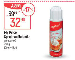 Šlehačka ve spreji My Price