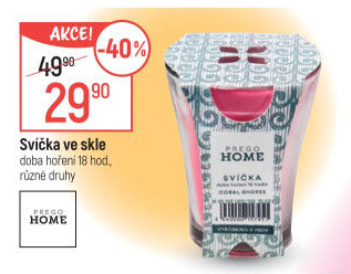 Svíčky ve skle Prego Home