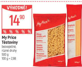 Těstoviny bezvaječné My Price