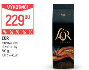Zrnková káva Espresso Colombia L'