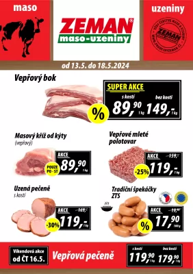 akční leták ZEMAN maso - uzeniny 13.5.2024-18.5.2024