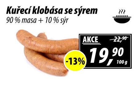 Kuřecí klobása se sýrem