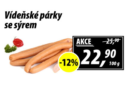 Párky vídeňské se sýrem