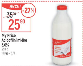 Acidofilní mléko My Price