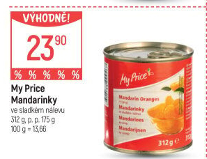 Kompot mandarinky My Price